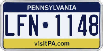 PA license plate LFN1148
