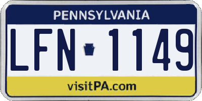PA license plate LFN1149