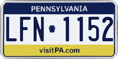 PA license plate LFN1152