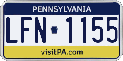 PA license plate LFN1155