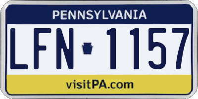 PA license plate LFN1157