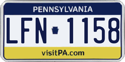 PA license plate LFN1158