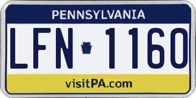 PA license plate LFN1160