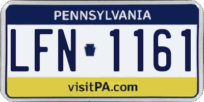 PA license plate LFN1161