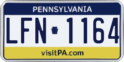 PA license plate LFN1164