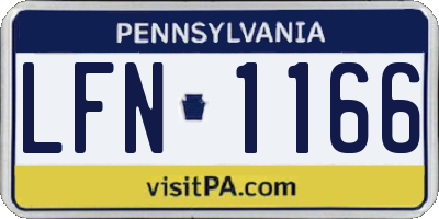 PA license plate LFN1166