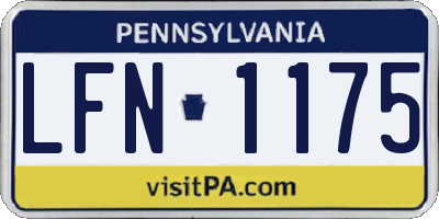 PA license plate LFN1175