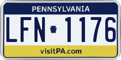 PA license plate LFN1176