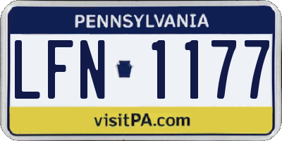 PA license plate LFN1177