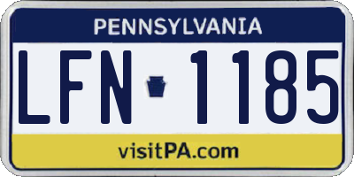 PA license plate LFN1185