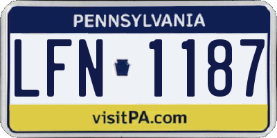 PA license plate LFN1187