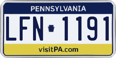 PA license plate LFN1191