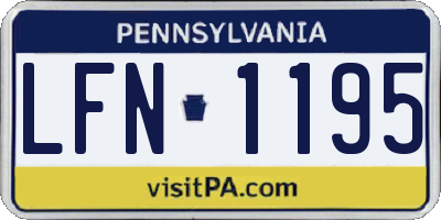 PA license plate LFN1195