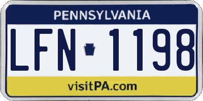PA license plate LFN1198