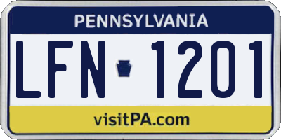 PA license plate LFN1201