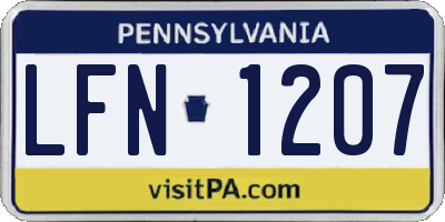 PA license plate LFN1207