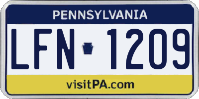 PA license plate LFN1209
