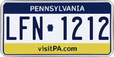 PA license plate LFN1212