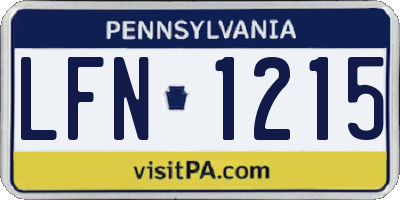 PA license plate LFN1215