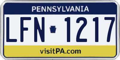PA license plate LFN1217
