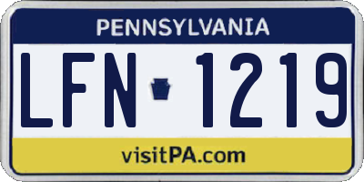 PA license plate LFN1219