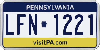 PA license plate LFN1221