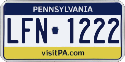 PA license plate LFN1222
