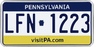 PA license plate LFN1223