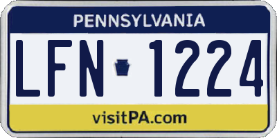 PA license plate LFN1224