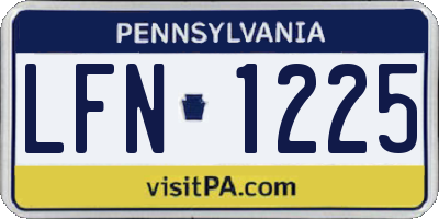 PA license plate LFN1225