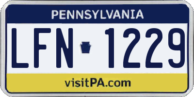 PA license plate LFN1229