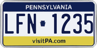 PA license plate LFN1235