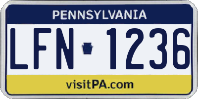 PA license plate LFN1236