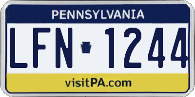 PA license plate LFN1244