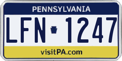 PA license plate LFN1247