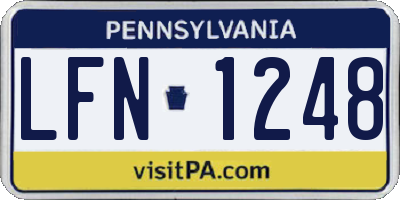 PA license plate LFN1248