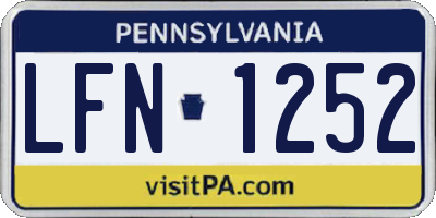 PA license plate LFN1252