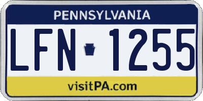 PA license plate LFN1255