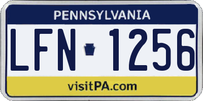 PA license plate LFN1256
