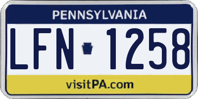 PA license plate LFN1258