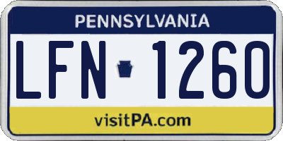 PA license plate LFN1260