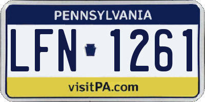 PA license plate LFN1261