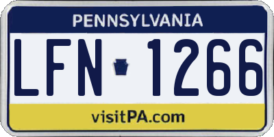PA license plate LFN1266