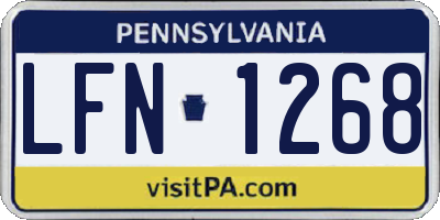 PA license plate LFN1268
