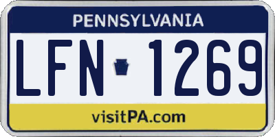 PA license plate LFN1269