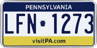 PA license plate LFN1273