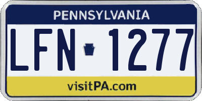 PA license plate LFN1277