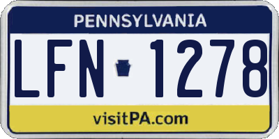 PA license plate LFN1278