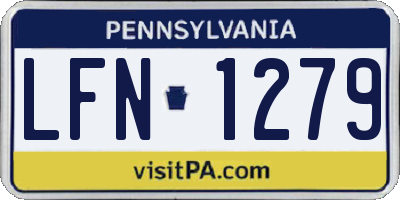 PA license plate LFN1279