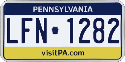 PA license plate LFN1282